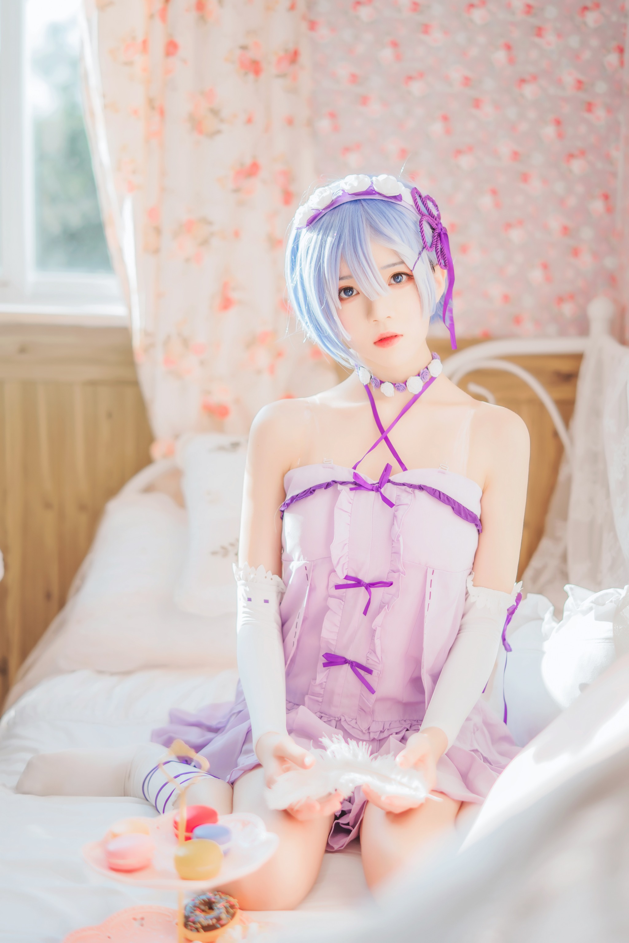 图片[1]-桜桃喵 – NO.088 蕾姆小睡裙 [40P]-XikXak